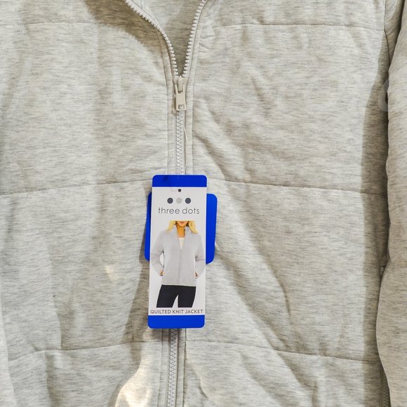 Three Dots Quilted knit jacket Grey - Picture 2 of 4